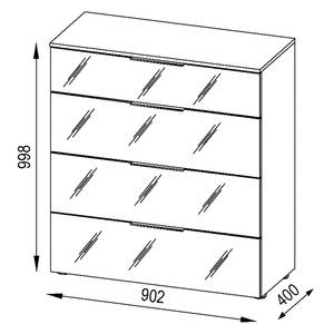 Kast Trend IV glas - wit/Sonoma eikenhouten look