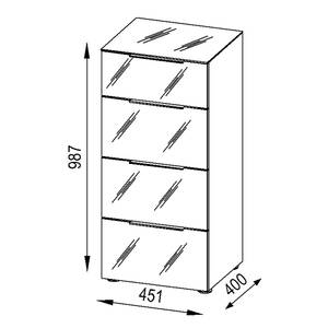 Kast Trend I Glas - Antraciet