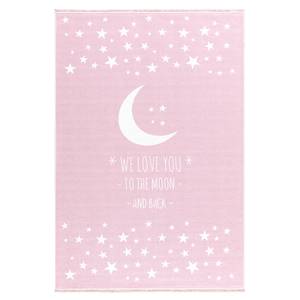 Tapis enfant Moon Fibres synthétiques - Rose - 140 x 190 cm