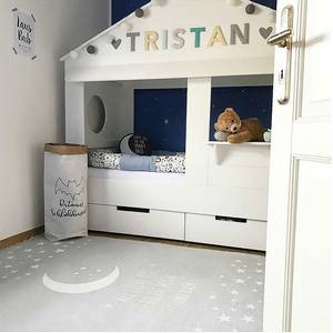 Tapis enfant Moon Fibres synthétiques - Gris clair - 100 x 160 cm