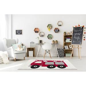 Tapis enfant Camion de pompier Fibres synthétiques - Rouge / Crème