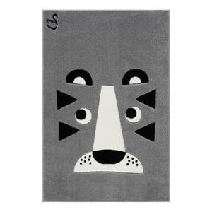 Tapis enfant Tigre Oscar Fibres synthétiques - Gris / Jaune