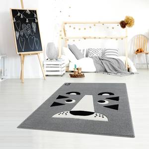 Tapis enfant Tigre Oscar Fibres synthétiques - Gris / Jaune