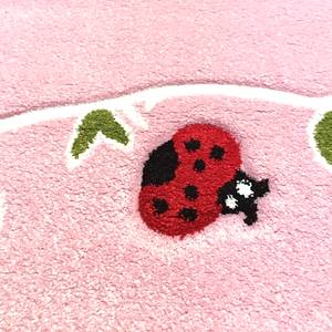 Kinderteppich Blumenwiese Kunstfaser - Rosa - 120 x 180 cm