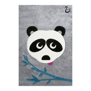 Kinderteppich Panda Paul Kunstfaser - Grau / Weiß