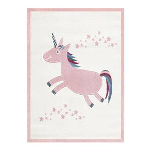 Tapis enfant Licorne Fibres synthétiques - Rose / Crème - 160 x 230 cm