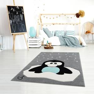 Kinderteppich Pinguin Elliot Kunstfaser - Grau / Schwarz