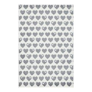 Tapis enfant Cœur II Fibres synthétiques - Blanc / Gris clair