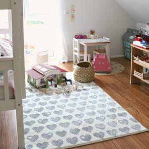 Tapis enfant Cœur II Fibres synthétiques - Blanc / Gris clair