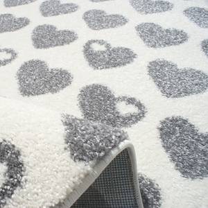 Tapis enfant Cœur II Fibres synthétiques - Blanc / Gris clair