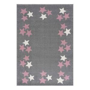 Tapis enfant Spring Fibres synthétiques - Gris / Rose vif - 160 x 230 cm