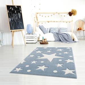 Kindervloerkleed Estrella kunstvezels - Lichtblauw/wit - 120 x 180 cm