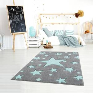 Tapis enfant Estrella Fibres synthétiques - Gris clair / Vert menthe - 160 x 230 cm