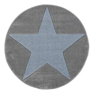 Kindervloerkleed Shootingstar rond kunstvezels - Duifblauw/Grijs - Diameter: 133 cm