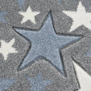 Kinderteppich Stella Rund Kunstfaser - Grau / Taubenblau - Durchmesser: 133 cm