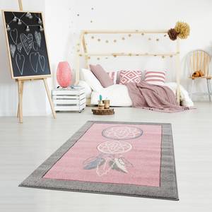 Tapis enfant Attrape-rêves Fibres synthétiques - Rose / Gris clair