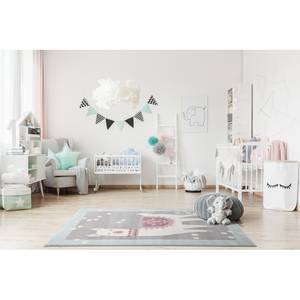 Tapis enfant Lama Fibres synthétiques - Gris / Rose