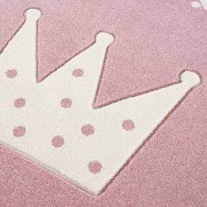 Kinderteppich Crown Kunstfaser - Babyrosa