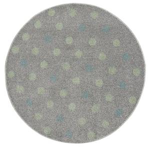 Tapis enfant rond Confetti Microfibre - Gris / Gris menthe - Diamètre : 133 cm