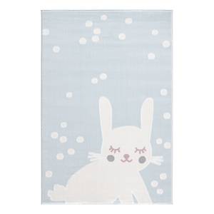 Tapis enfant Lapin Fibres synthétiques - Bleu clair / Crème