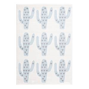 Tapis enfant Cactus Fibres synthétiques - Crème / Bleu-gris