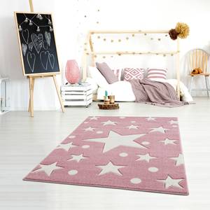 Tapis enfant Estrella Fibres synthétiques - Rose / Blanc - 200 x 300 cm