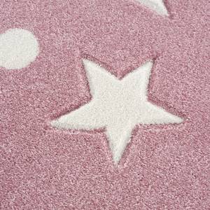 Kindervloerkleed Estrella kunstvezels - Rozerood/wit - 100 x 160 cm