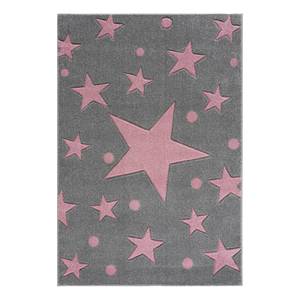 Kindervloerkleed Estrella kunstvezels - Grijs/roze - 120 x 180 cm