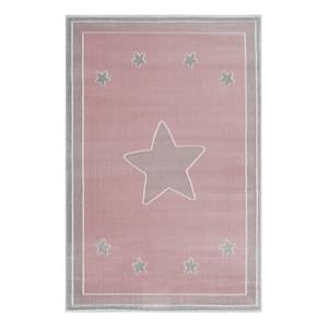 Kindervloerkleed Princess kunstvezels - Grijs/roze - 120 x 180 cm