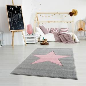 Kindervloerkleed Shootingstar kunstvezels - Grijs/Oud pink - 160 x 230 cm