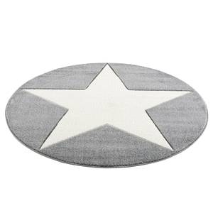 Kinderteppich Shootingstar Rund Kunstfaser - Creme / Grau - Durchmesser: 133 cm