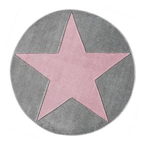 Tapis enfant rond Shootingstar Fibres synthétiques - Rose vieilli / Gris - Diamètre : 160 cm