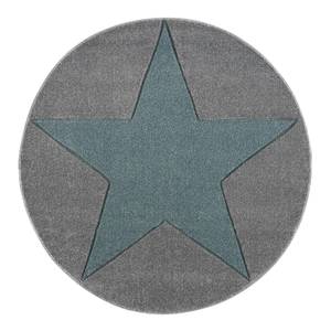 Tapis enfant rond Shootingstar Fibres synthétiques - Gris clair / Vert menthe - Diamètre : 133 cm