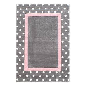 Kindervloerkleed Point kunstvezels - grijs/roze - 160 x 230 cm