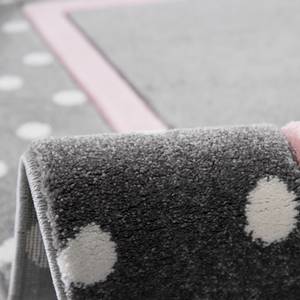 Kindervloerkleed Point kunstvezels - grijs/roze - 160 x 230 cm