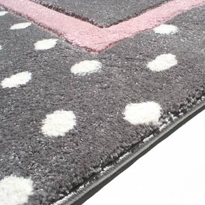 Tapis enfant Point Fibres synthétiques - Gris / Rose - 160 x 230 cm