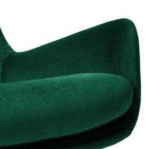 Fauteuil Hepburn I fluweel - Velours Shyla: Donkergroen - Donkere eikenhout