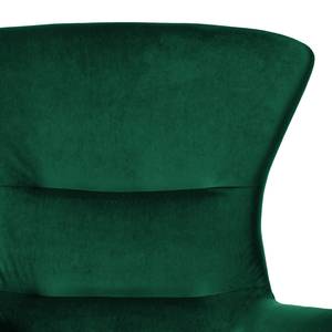 Fauteuil HEPBURN met kruisvoet fluweel - Velours Shyla: Donkergroen - Zwart