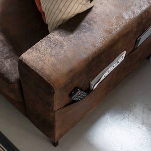 Canapé d‘angle Summer III Marron vintage - Méridienne courte à gauche (vue de face) - Avec fonction couchage