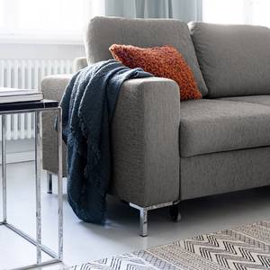 Ecksofa Fiesta I Strukturstoff - Platin - Longchair davorstehend rechts - Mit Schlaffunktion