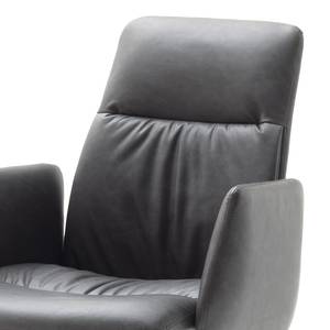 Chaise à accoudoirs Dulon Imitation cuir / Métal - Anthracite / Noir