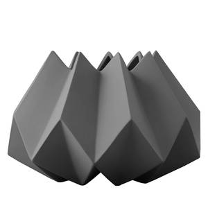 Vase Folded Karbon Keramik - Grau