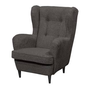 Fauteuil Marson geweven stof/microvezel - Geweven stof Roge: Antracietkleurig - Zonder hocker