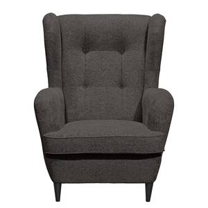 Fauteuil Marson geweven stof/microvezel - Geweven stof Roge: Antracietkleurig - Zonder hocker