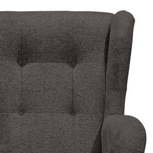 Fauteuil Marson geweven stof/microvezel - Geweven stof Roge: Antracietkleurig - Zonder hocker