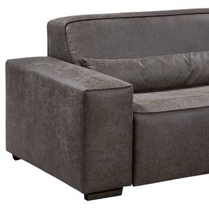 Ecksofa Molac Antiklederlook - Longchair davorstehend rechts