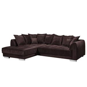 Ecksofa Mazan Samt - Microfaser Salvo: Aubergine