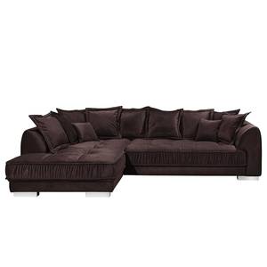 Ecksofa Mazan Samt - Microfaser Salvo: Aubergine