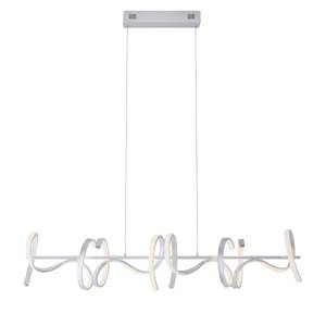 LED-hanglamp Curls acrylglas/ijzer - 4 lichtbronnen - Zilver