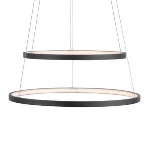 LED-hanglamp Circle III acrylglas/ijzer - 2 lichtbronnen